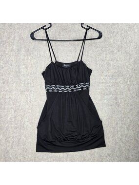 Taboo Womens Black Embellished Sleeveless Mini Dress Size S Polyester/Spandex